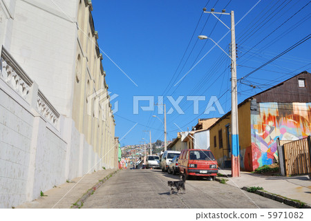Seaport city of the world heritage Valparaíso and its historical streets, street corners. Chile. Shot taken in June 2010 5971082