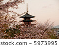 Tower of Yasaka and cherry blossoms 5973995