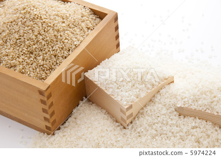 Brown rice and clear rice (white rice) 5974224