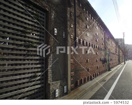 在Mojiko口岸的減速火箭的磚牆 5974532