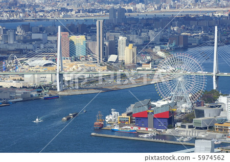 View of Kaiyukan, Tempozan and Universal Studios from Sakishima Government Building 5974562