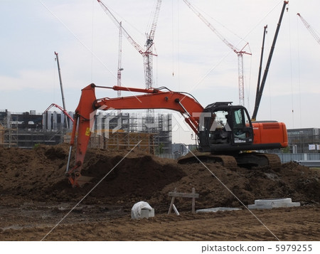 A large-scale construction site power shovel 5979255