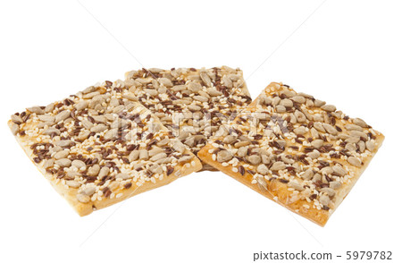 Cookies with sesame seeds isolated on white backgr Cookies with sesame seeds isolated on white backgr 5979782