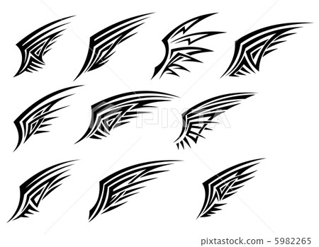 Set of black tribal wing tattoos Set of black tribal wing tattoos 5982265