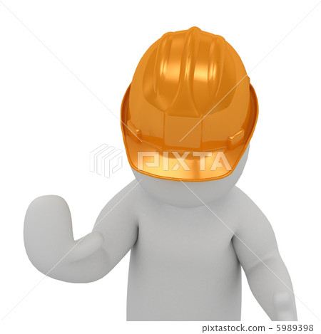 3D man in helmet prevents move 5989398