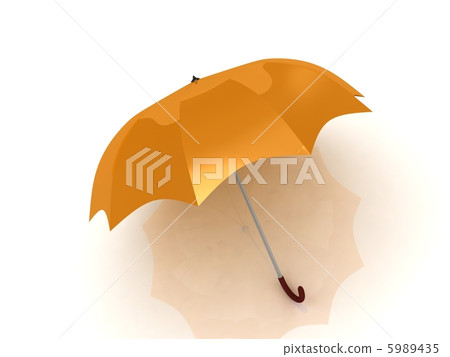 orange umbrella with wooden handle orange umbrella with wooden handle 5989435