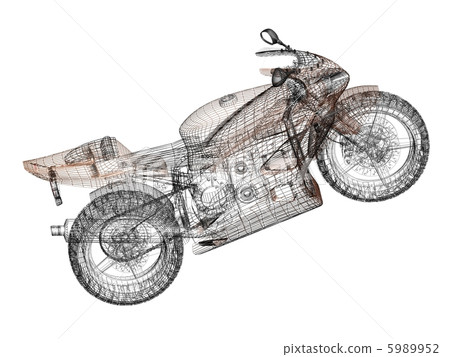 Concept 3D model of a sports bike Concept 3D model of a sports bike 5989952