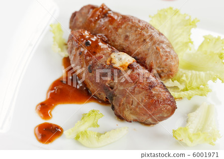 grilled sausages with sauce grilled sausages with sauce 6001971