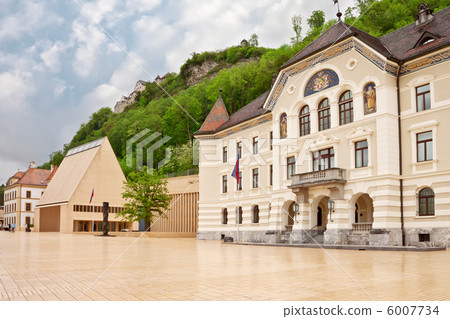 The building of parliaments of Liechtenstein on the main square. The building of parliaments of Liechtenstein on the main square. 6007734