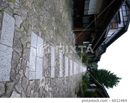 Magome鵝卵石石頭路面和傾斜路 6012464