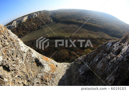 Mountain. Cave city Eski-Kermen, Crimea, Ukraine VI-XIV centurie 6019183