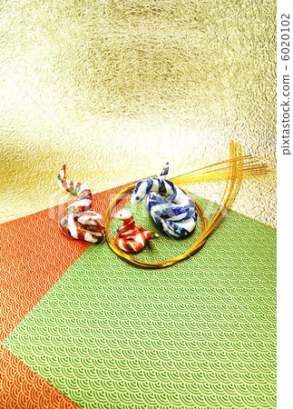 2013年新年賀卡·哇哇·漢字紙等家庭2種日本紙和回水·對角頂上垂直位置明信片對應比率 6020102