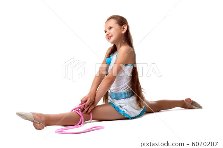 child doing split with skipping rope isolated child doing split with skipping rope isolated 6020207