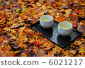 Scattered autumn leaves and tea Scattered autumn leaves and tea 6021217