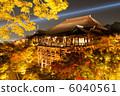 Honmyo of Kyoto Otowa / Kiyomizudera in the autumn (stage of Shimizu) light up 6040561