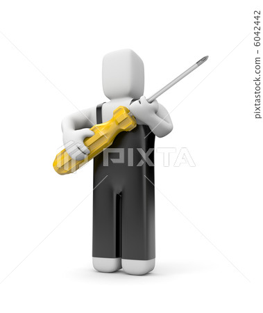 Worker with screwdriver Worker with screwdriver 6042442