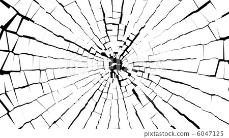 Abstract BW pieces of broken white glass over black 6047125