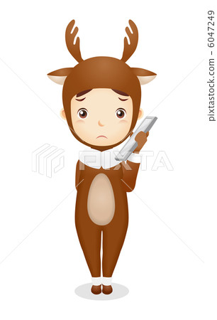 穿馴鹿的服裝的嬰兒例證 6047249