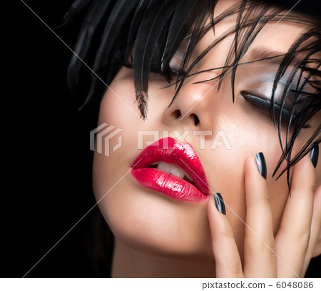 Fashion Art Girl Portrait. Vivid Makeup 6048086