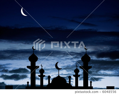 Half moon and a mosque 6048556