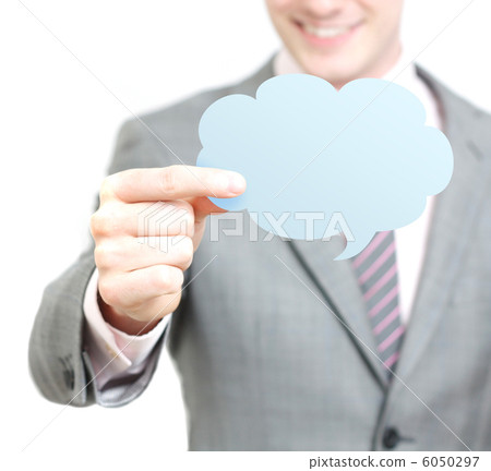 Businessman with speech bubble Businessman with speech bubble 6050297