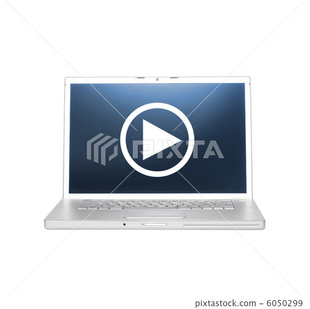 Laptop with play symbol Laptop with play symbol 6050299