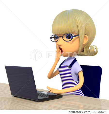 Housewife using a personal computer 6056625