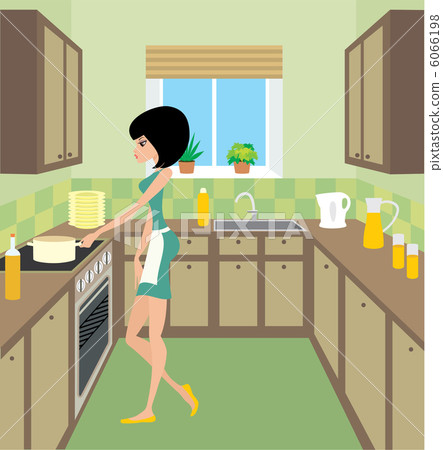 Young woman on kitchen Young woman on kitchen 6066198