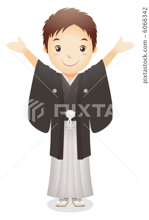 Male illustration of haori and hakama - Stock Illustration [6066342 ...