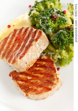 tuna steak with broccoli tuna steak with broccoli 6067441