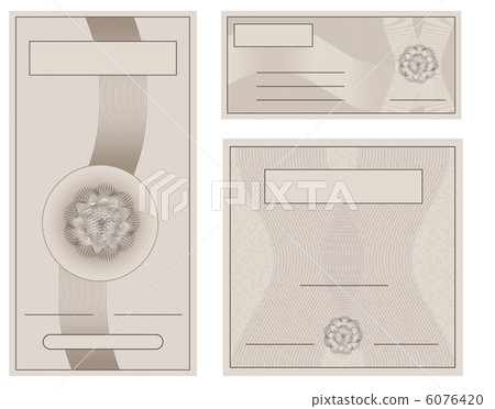raster Coupon Certificate collection paper vector template 6076420