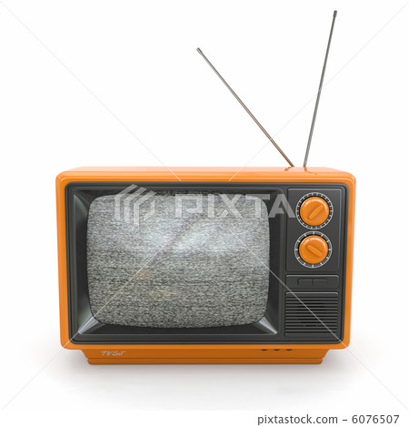 Vintage tv with noise screen. 3d Vintage tv with noise screen. 3d 6076507