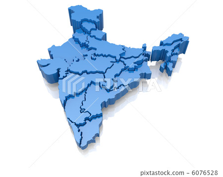 Three-dimensional Map Of India - Stock Illustration [6076528] - PIXTA