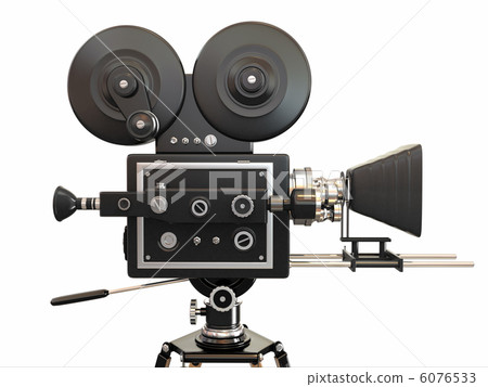 Vintage movie camera. 3d 6076533