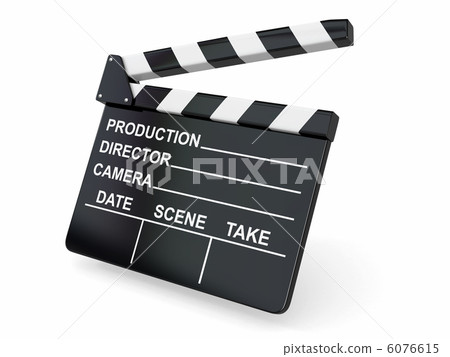 Movie industry. Clapperboard on white background. Movie industry. Clapperboard on white background. 6076615