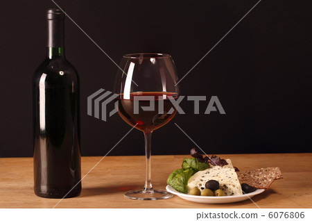 Red wine and moldy cheese with snack Red wine and moldy cheese with snack 6076806