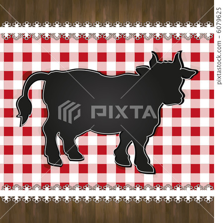 raster blackboard menu tablecloth lace cow bull 6079625