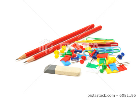 stationery isolated on white background stationery isolated on white background 6081196