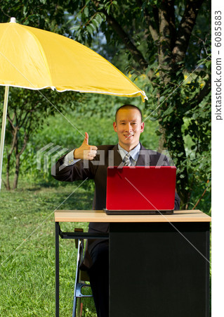 Businessman Working Outdoors Businessman Working Outdoors 6085883