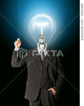 business man turn on hith bulb head business man turn on hith bulb head 6085898