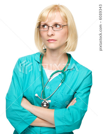 Portrait of a woman wearing doctor uniform Portrait of a woman wearing doctor uniform 6089343
