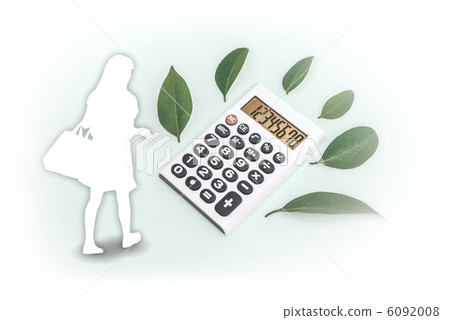 購物女人和計算器 購物女人和計算器 6092008