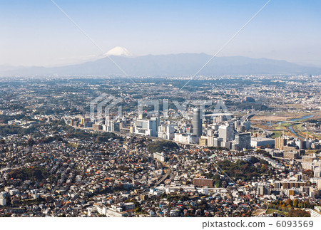 Shin-Yokohama station area and Mt. Fuji 6093569