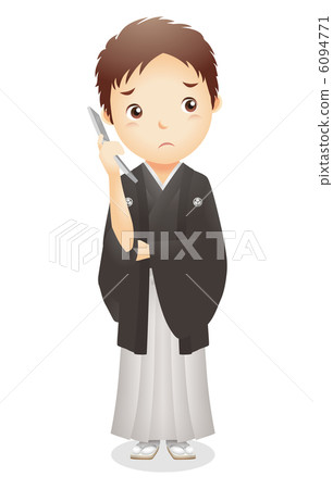 Male illustration of haori and hakama 6094771