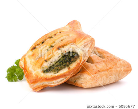 Puff pastry bun isolated on white background. 6095677
