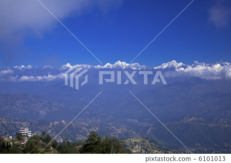 Nagarcot village and Himalaya mountain range Nagarcot village and Himalaya mountain range 6101013