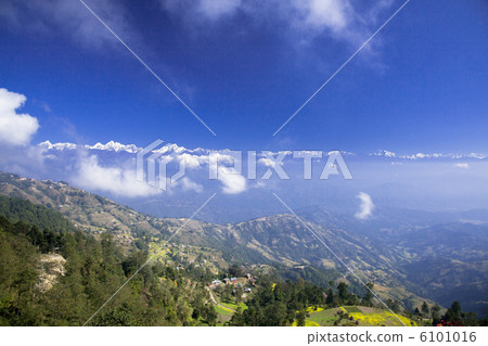 Nagarcot village and Himalaya mountain range Nagarcot village and Himalaya mountain range 6101016