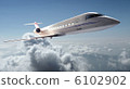 Jet flying over the clouds 6102902