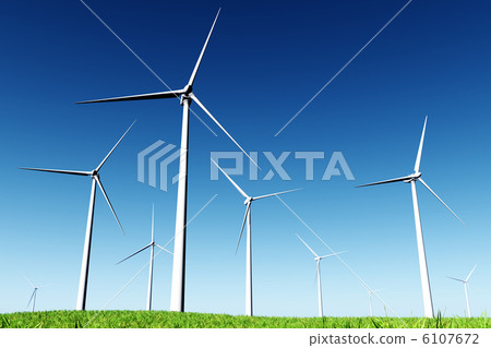 Windfarm in the Field 3D render Windfarm in the Field 3D render 6107672