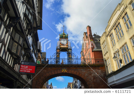 Clock tower of England Chester 6111721